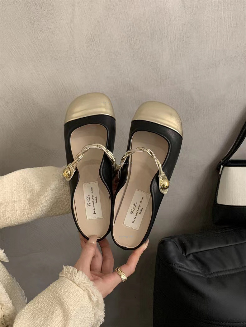 New Designer Sandals With Free Shipping Flat Bottomed French Small Fragrant Style Baotou Slippers Women's For Outdoor Wear Soft Sole Half Support