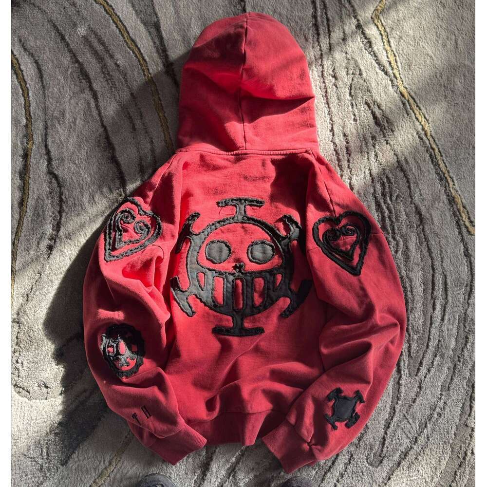 New Streetwear Hoodies Y2k Red Pullover Hoodie Mens Womens Haruku Cartoon Graphic Oversized Sweatshirt Gothic Fashion Clothing