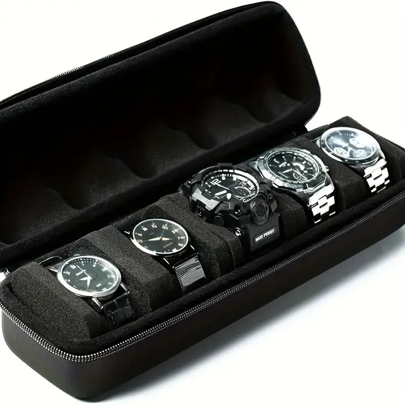 5 Slots Watch Travel Box Case Watch Storage Organizer Box Hardshell Watch Travel Case for Men And Womens Watches Handbag 251027