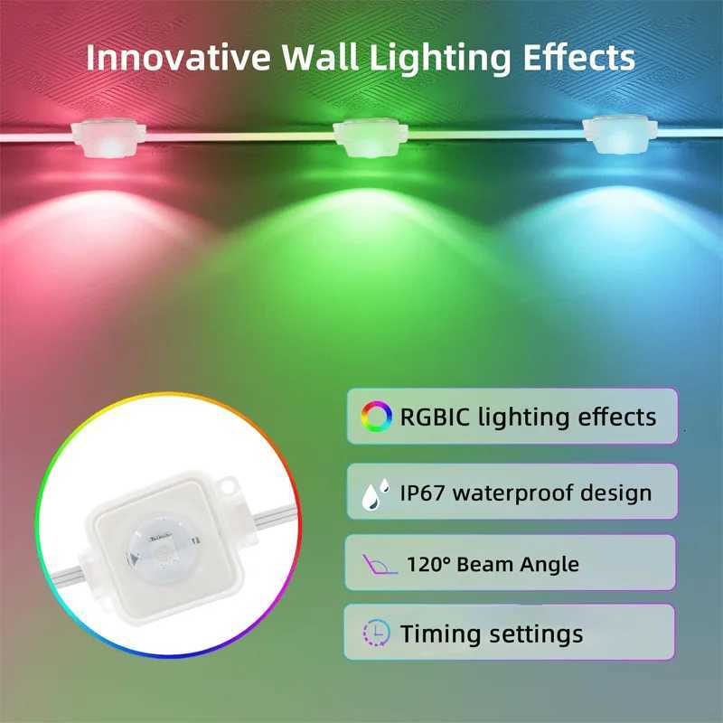 300FT Permanent Outdoor RGB Lights IP67 Waterproof Smart Eave Lighting with App Remote Control for House Roof Christmas Decor Z251101