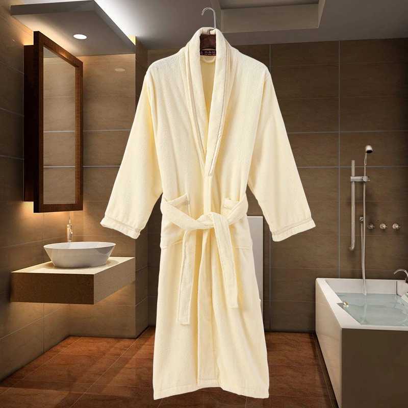 Summer Cotton Bathrbe women men winter towel Pajamas white Night Gown Robe kimono robe Home Dressing Gowns soft warm thicken C251104