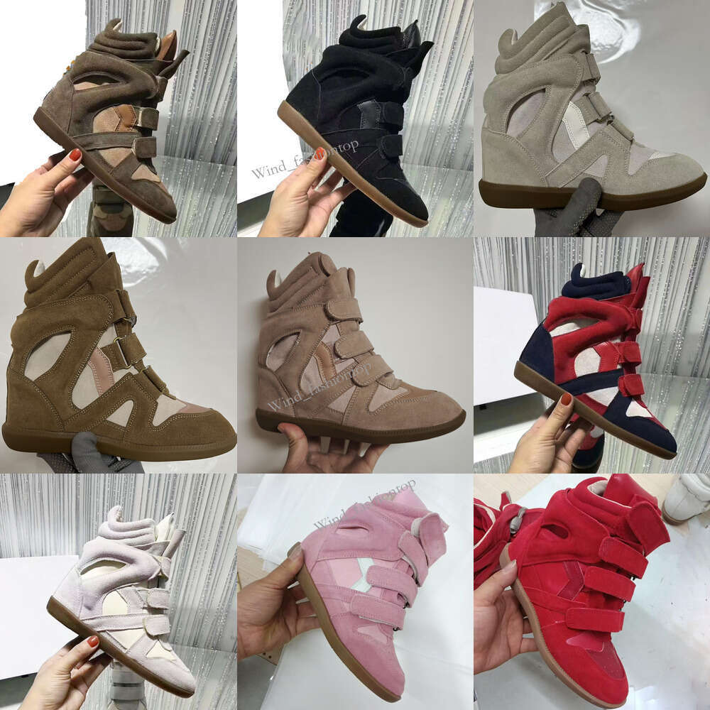 Designer brand boots deisgner Brand isabel Hot Sale-Black Genuine Leather winter boots Bekett Leather-Trimmed Suede Wedge Sneakers Fashion Show New Shoes top