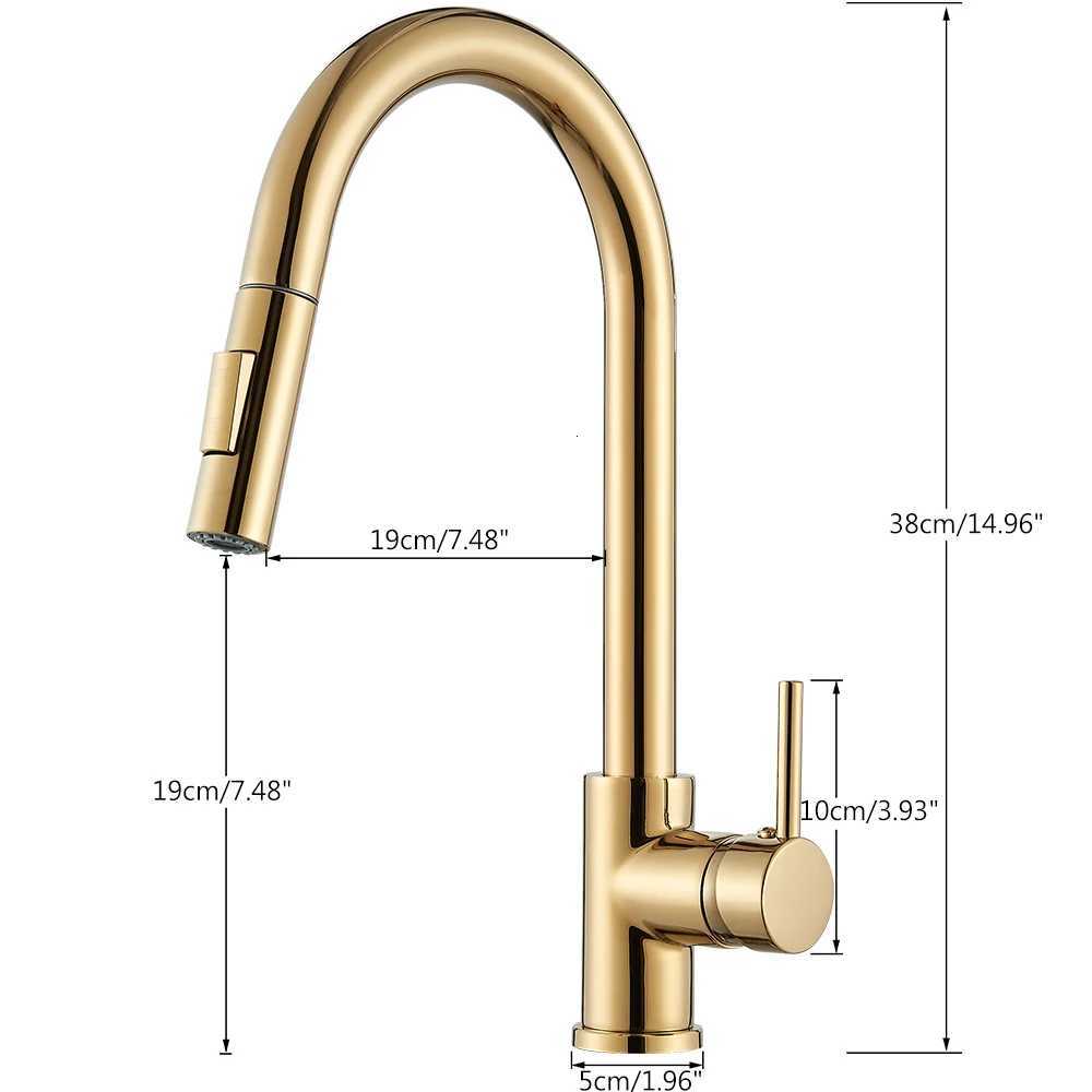 Pl Out Kitchen Faucet 2-Ways Stream/Shower Sprayer Deck Mounted Hot and Cold Water Mixers Single Handle Taps Y251104