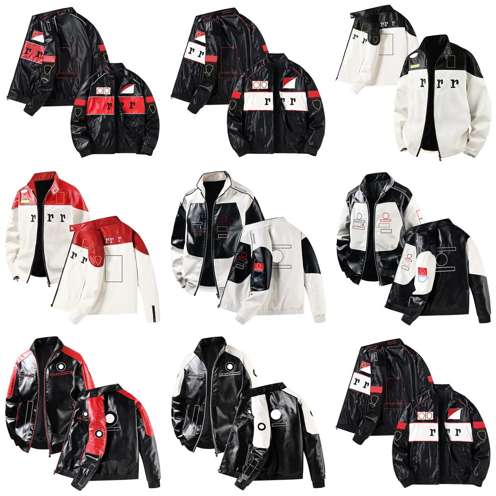 2025 F1 Racing Suit Jacket Formula 1 New Leather Jacket Men's Women Retro Motorcycle Riding Windproof Jacket Biker Racing Zippers Coat ty zl