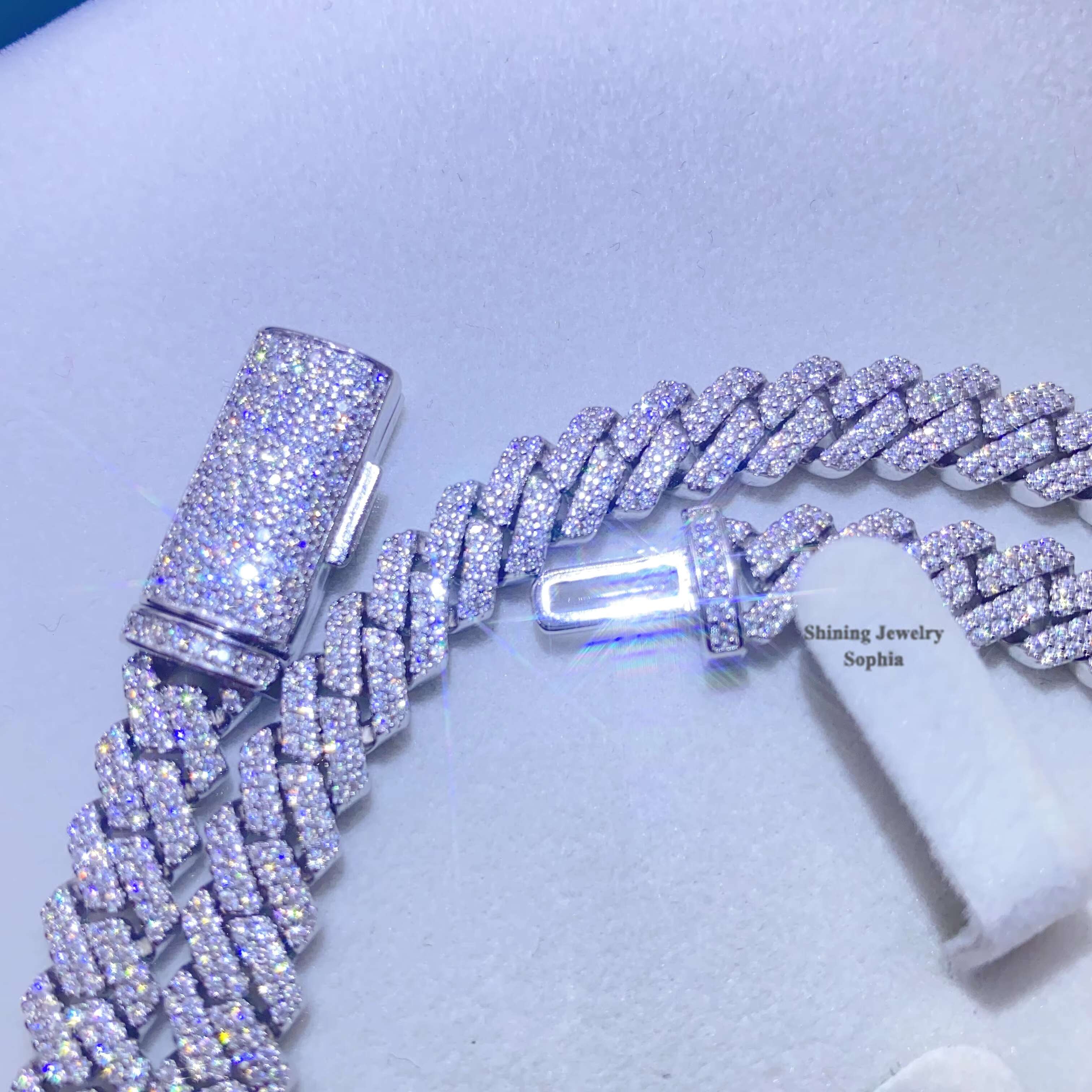 Hot Sell Drop Shipping Iced Out Cuban Link Vvs Diamond Hip Hop 8mm 10mm Moissanite Cuban Chain