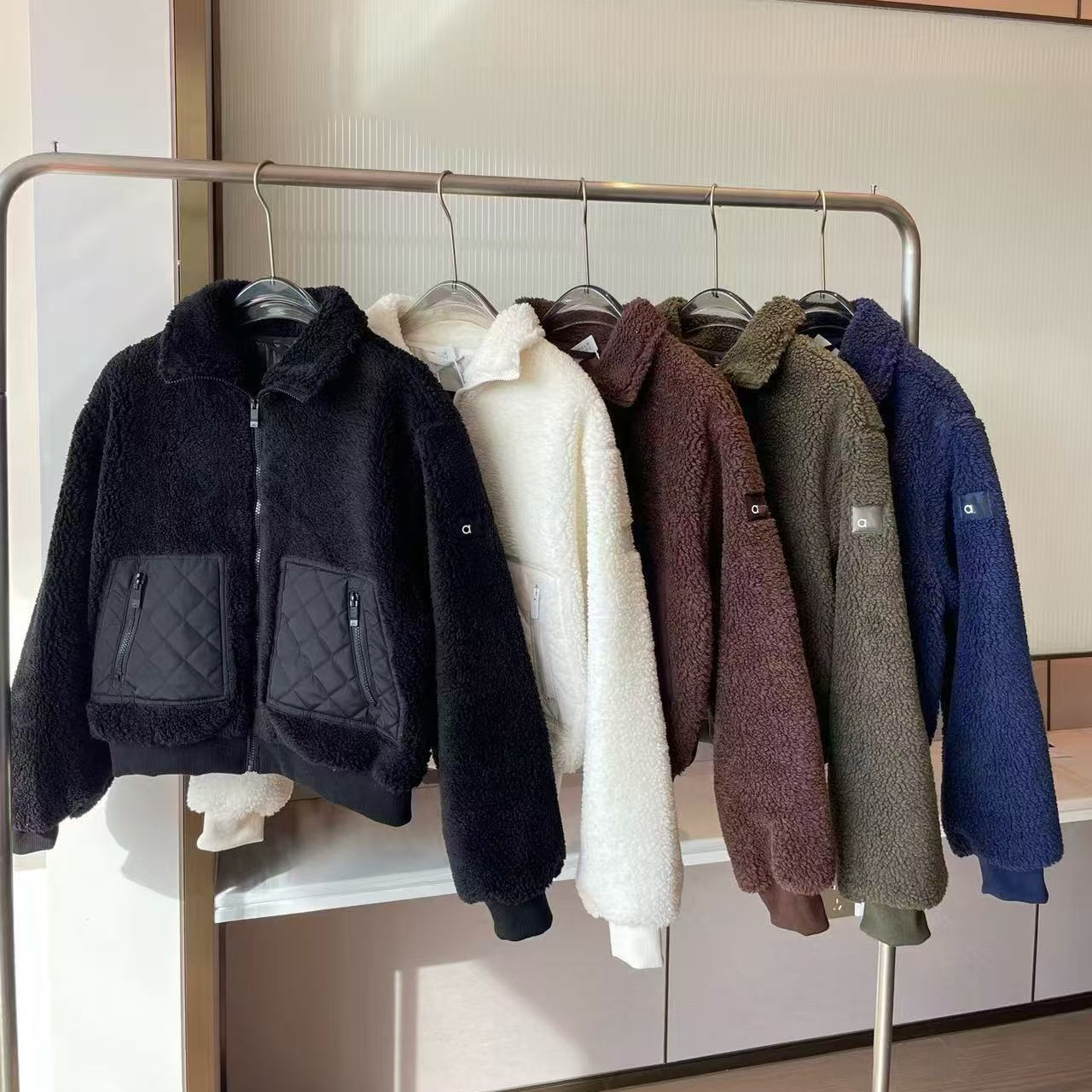 narcos lam wool clothes designer patchwork women winter jacket luxe zipper fur jacke sweatshirt designer womens coat tracksuit yoga winterjacke manteau women coat