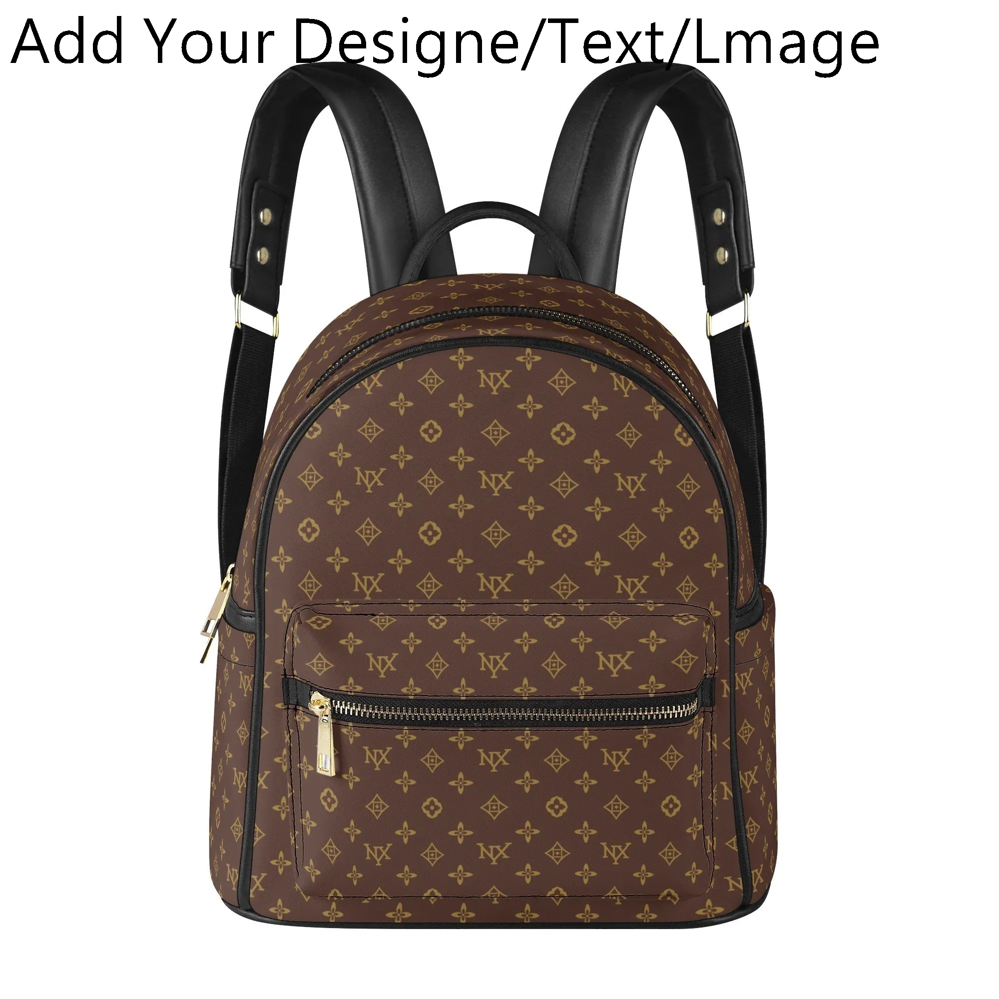 Custom NXY top quality backpack luxury bag Women pu backpacks designer bookbags luxurys back packs ladies fashion Classic Large capacity brown flower 
