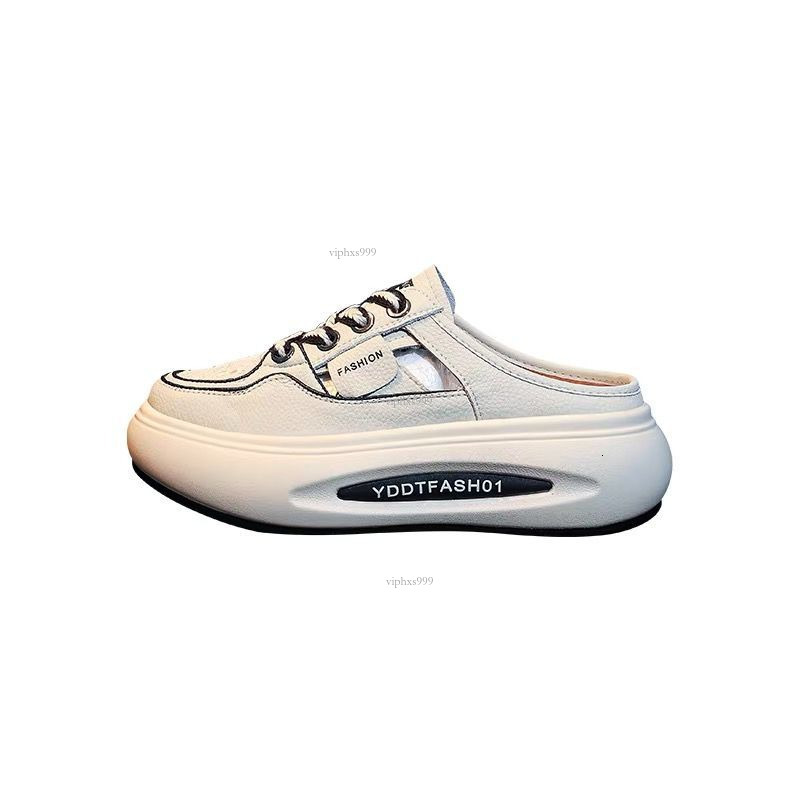 New Designer Sandals With Free Shipping 2025 Small White Board Shoes Net Red Envelope Head Half Slippers For Women, Summer Outwear Flat Fashion