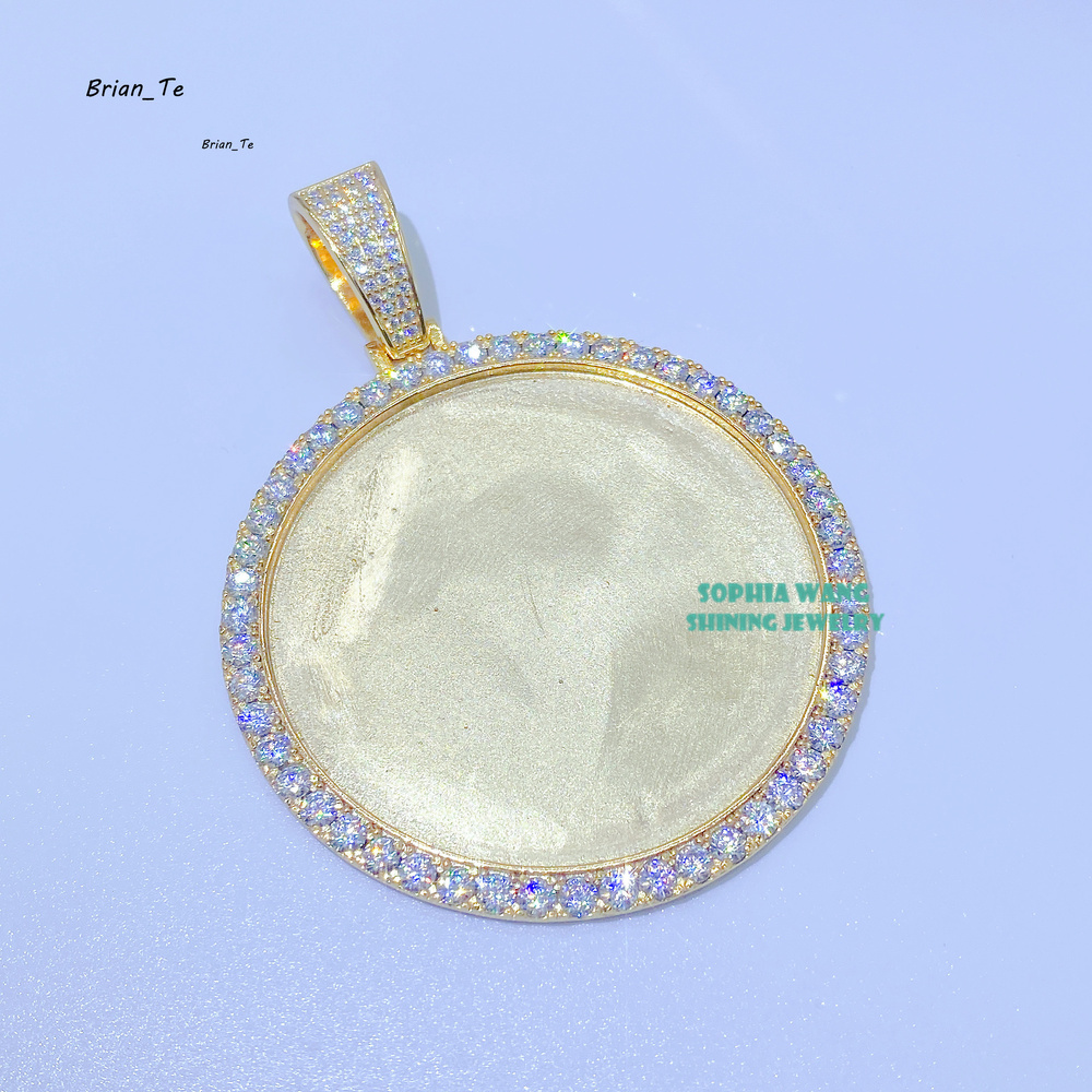 Custom Hip Hop Jewelry 18K Gold Plated Iced Out Moissanite Diamond Photo Memory Locket Pendants Picture Necklace