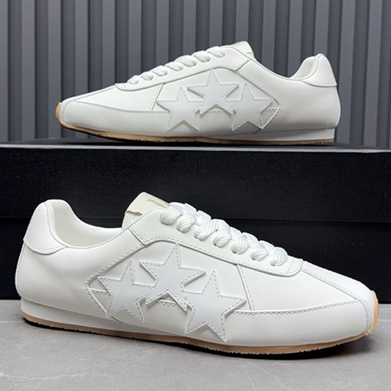 Excellent Designer WOMENS PACIFIC FLAT Classic Leather Retro Minimalist Sneakers Luxury Pacific Flat Leather Uppers Casual versatile Lady Shoes AWSN1037-001