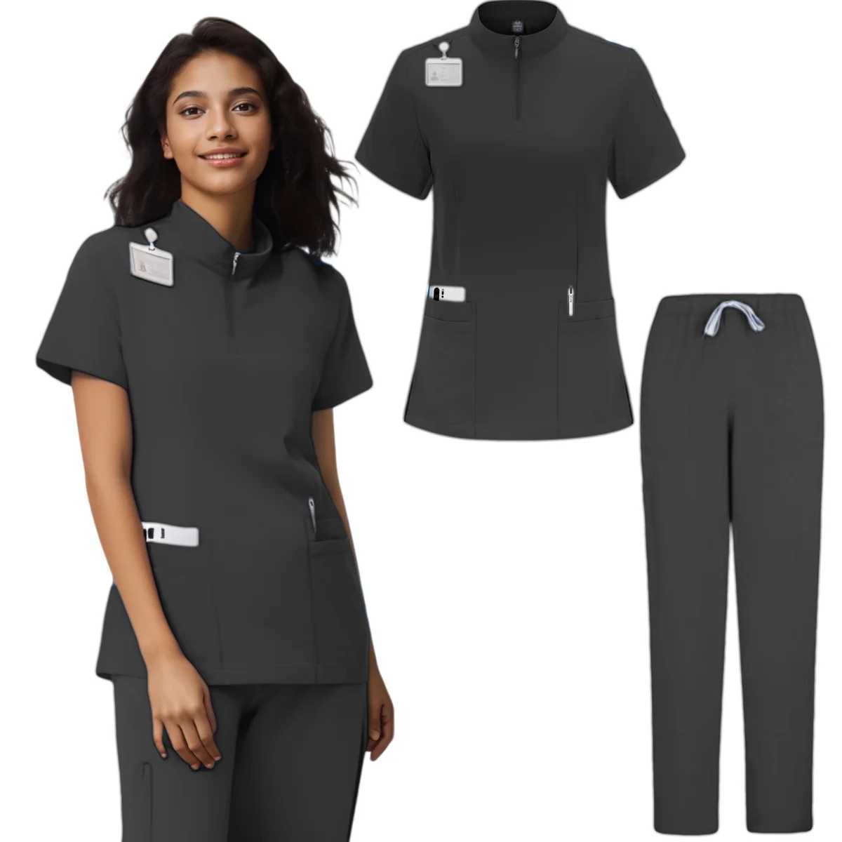 Jogger Suit Doctor Hospital Medical Surgical Uniform Multicolor Women Wear Scrub Set Doctor Workwear Nurse Scrubs Set W251104