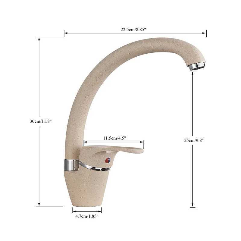 White With Dot Bathro Kitchen Faucet Contemporary Faucet Single Handle Hot and Cold Mixer Taps Beige with dot Y251104