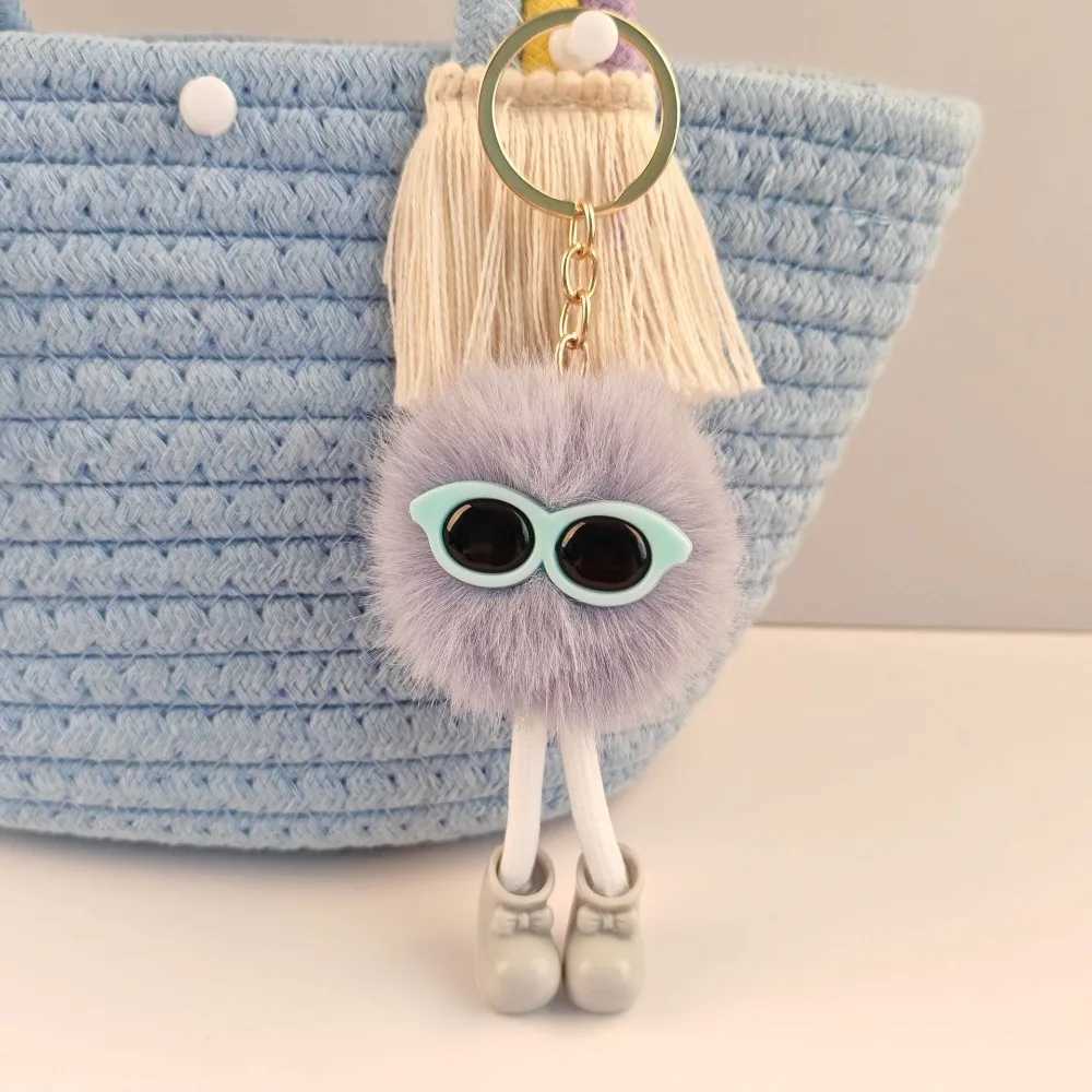 Hot Sale Creative Plush Keychain Cute Long Legs Bag Pendant Coal Ball Plush Couples Keyring Gift C251104
