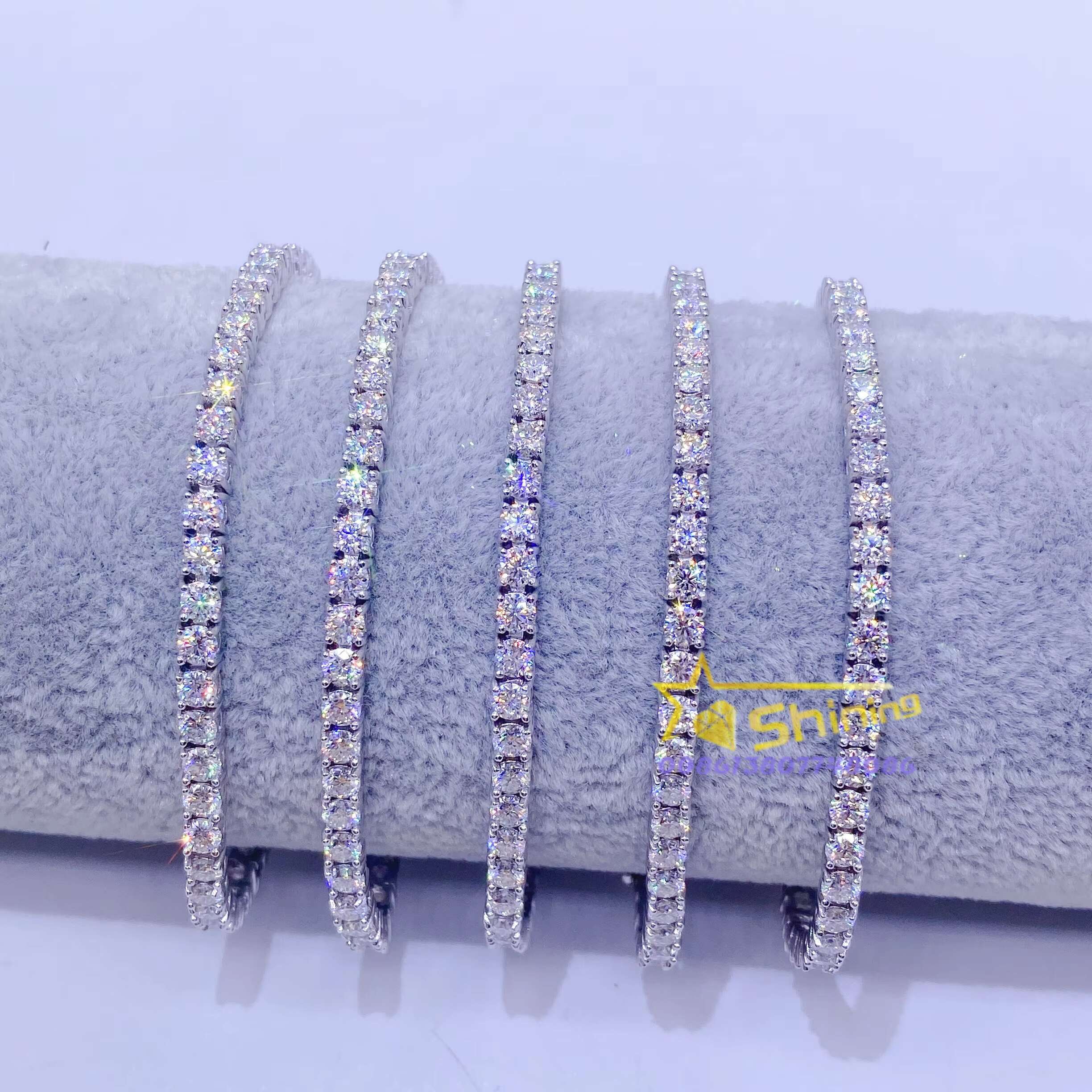Size 3mm 4mm 5mm Tennis Bracelet Cubic Zirconia 925 Sterling Silver Tennis Bracelet for Women