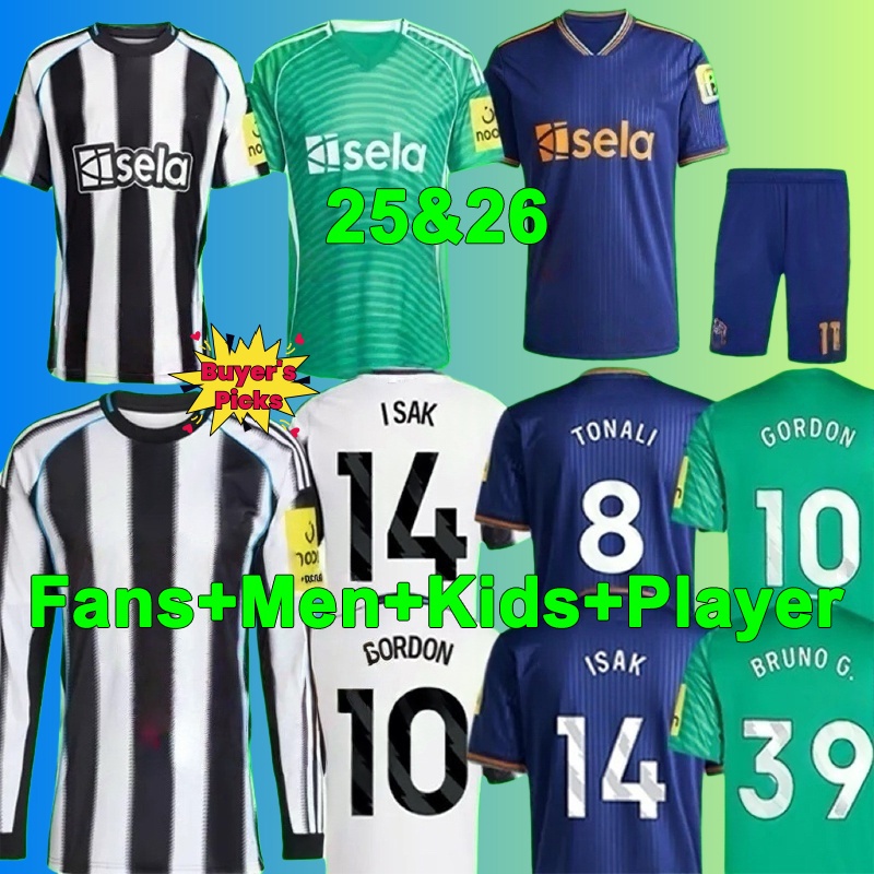 25 26 Newcastled united 2025 2026 Soccer Jerseys NUFC Bruno G E-l-a-n-g-a Gordon Botman Joelinton Tonali Livramento Willock Krafth Newcastled 25 26 football shirt kid kit