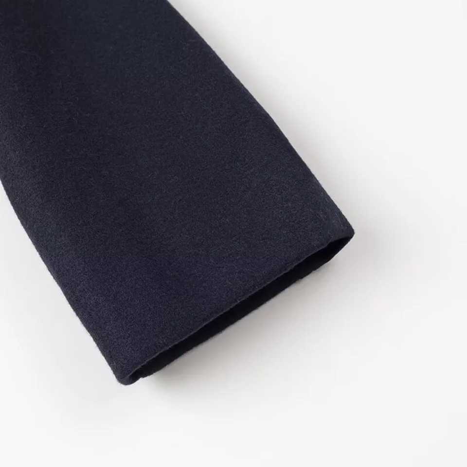 womens loose fitting collar jacket with long sleeves and button pockets autumn and winter new style temperament woolen J251103