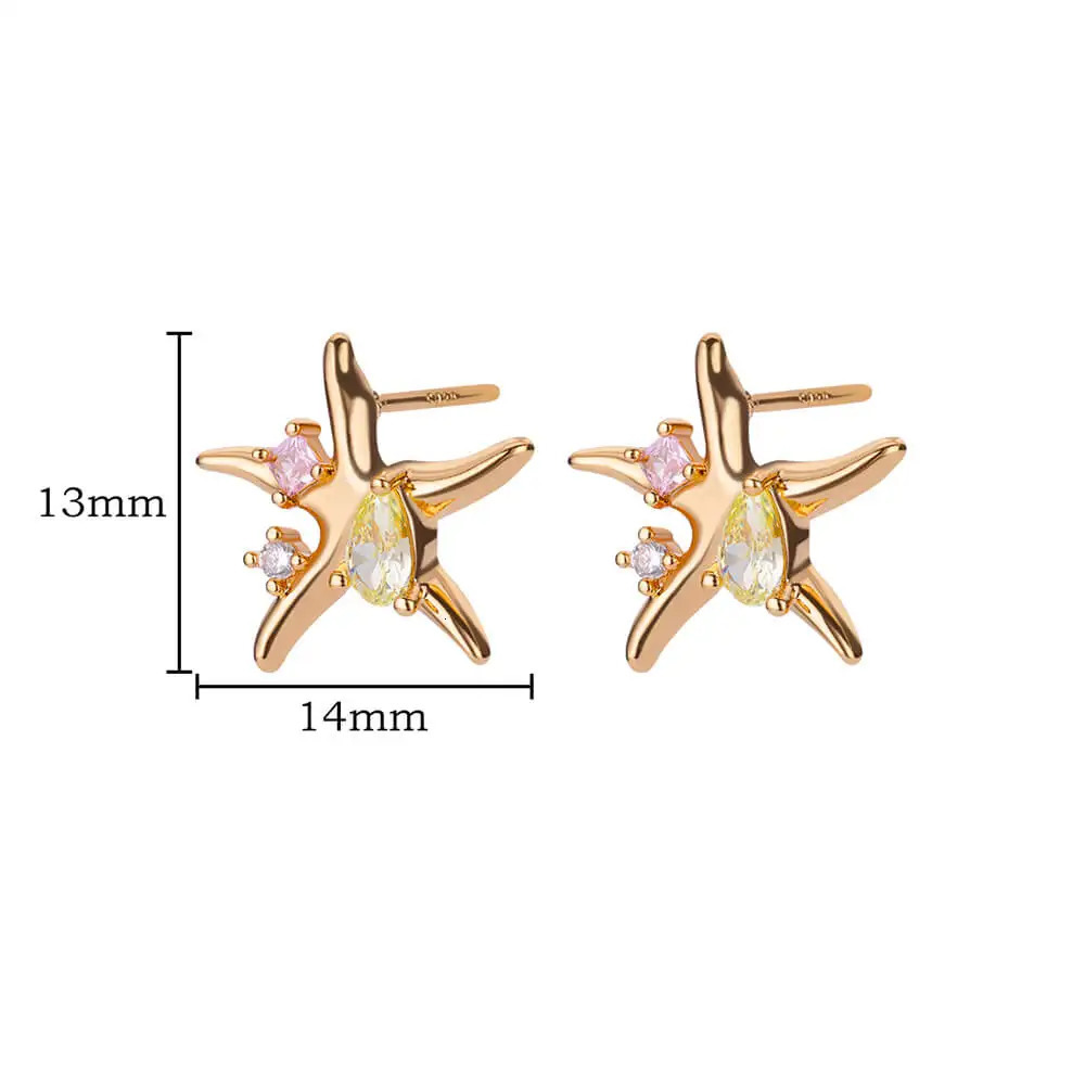 Water Drop Zircon Star Earrings Stainless Steel Gold Declaration 2023 Womens Christmas Jewelry Gifts 250326