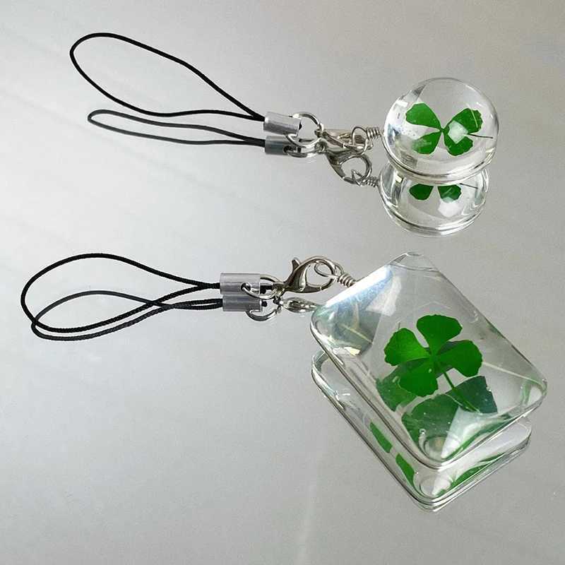 Green Lucky Keychain Lucky Phone Lanyard Glass Pendant Keyring AccESSories GiftsW251103