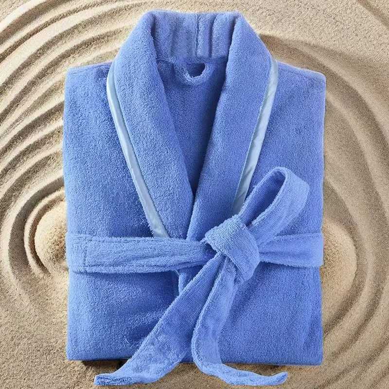 Men Casual Bathrobe Gown Autumn Winter Flannel Long Robe Couple Thicked Warm Sleepwear Plus Size Nightgown Women Loose Home Wear C251104