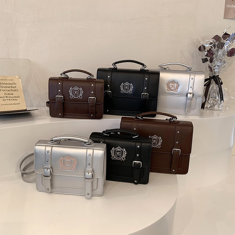 2025S New Model Designer Bag New Handheld Academy Style Uniform PU Backpack Large Capacity Single Shoulder Crossbody Bag Totebag