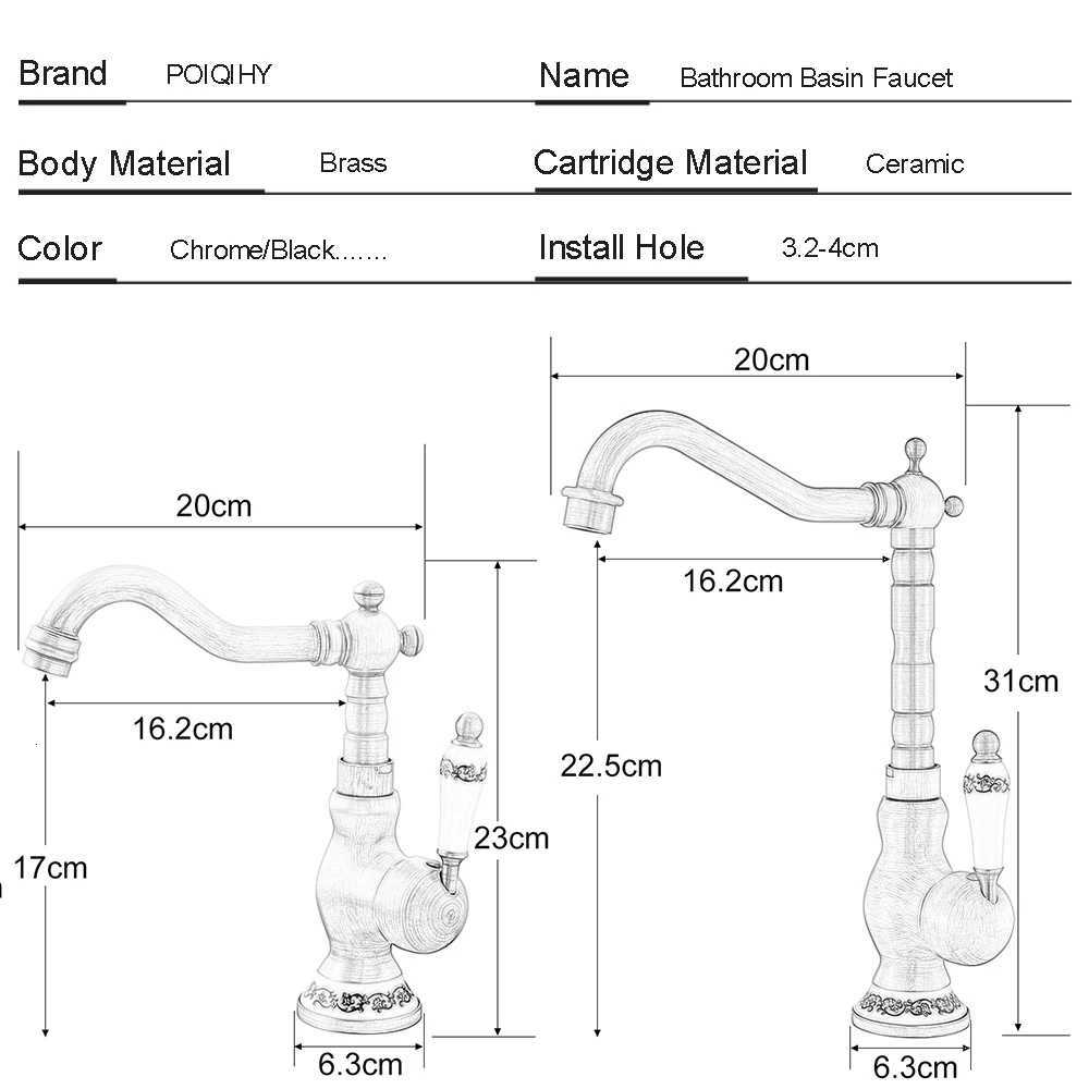 Antique Brass Bathro Faucet Rotating Spout Basin Sink Mixer Tap Bathro Kitchen Washing Faucet Washbasin Taps Kitchen Mixers Y251104