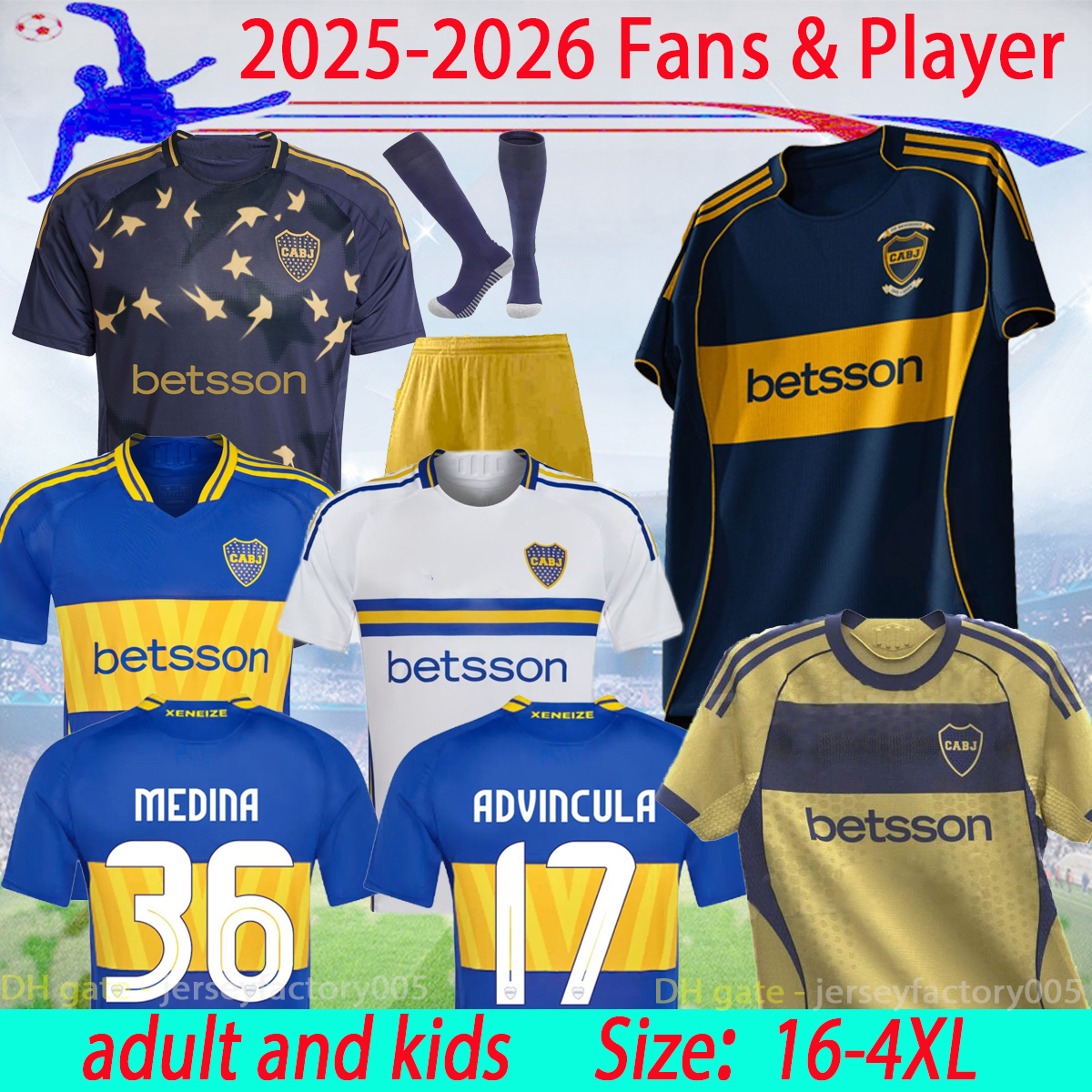 25 26 CA Boca Juniors MARADONA TEVEZ soccer jersey CAVANI home men kit ALEXIS DE ROSSI 2025 Fans players CARLITOS third camiseta futbol football kids Sets 16-4XL
