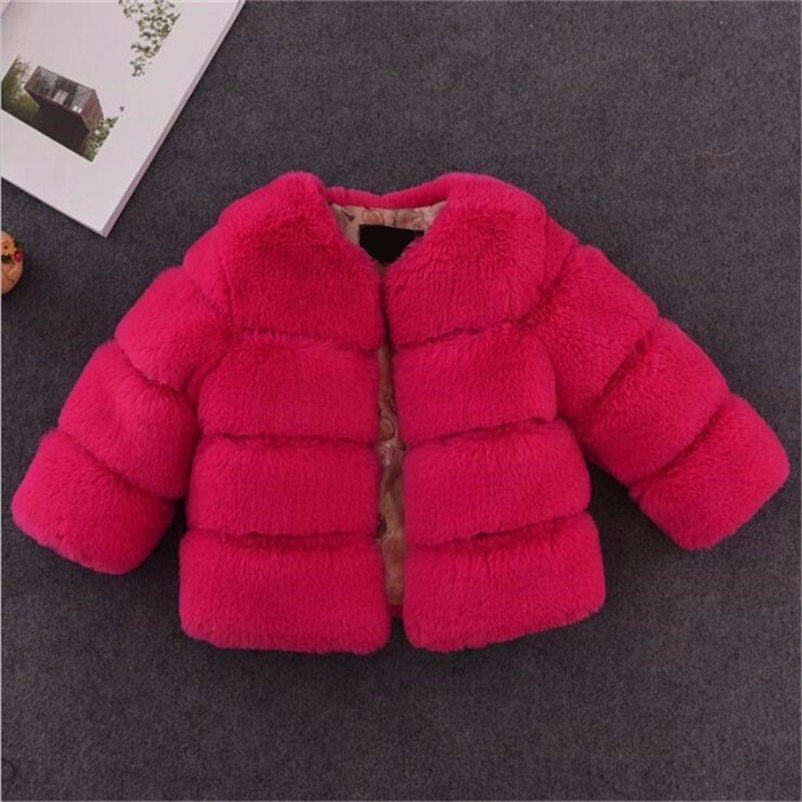 Girls Fur Jacket for Children Tops Clothes Baby Kids Jackets Warm Thicken Coat Solid Color Boys Coat 251029