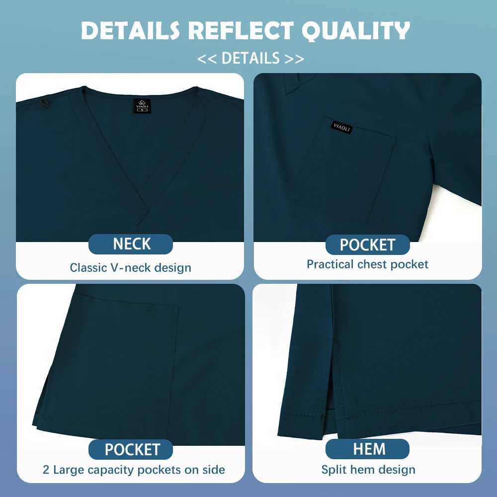 Women Jogger Suit Hospital Medical Nurse Uniforms Pharmacy Healthcare Work Wear Surgical Scrubs Sets Clinical Accessories Unisex W251104