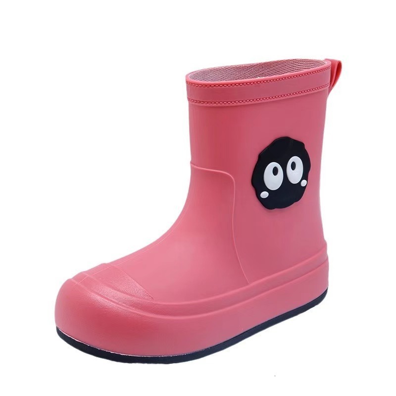 Designer Boots for Women Adult Students Mid-Calf Cuffed Outdoor Waterproof Rain Boots Parent-Child Big Kids Non-Slip Water Shoes