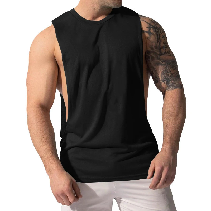Summer MENS Sports Vest Crew Neck Sleeveless Muscle Men Fitness Casual Solid Color Vest Fashion MENS Base Shirt Men Wear 250402
