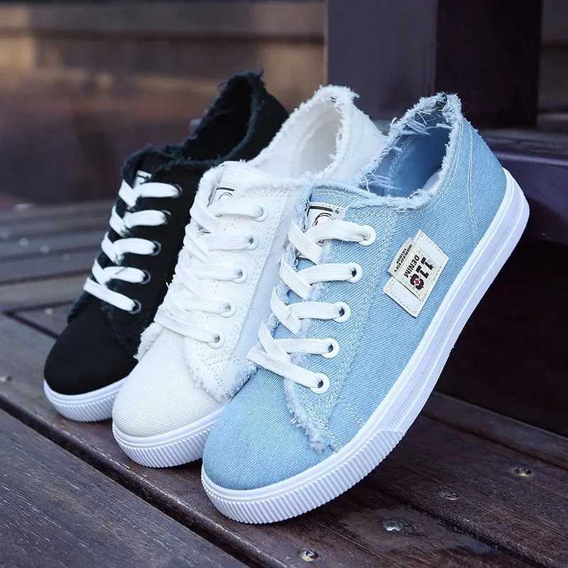 Womens canvas sports shoes womens casual shoes womens outdoor flat lace Zapatillas strapless women Z250403