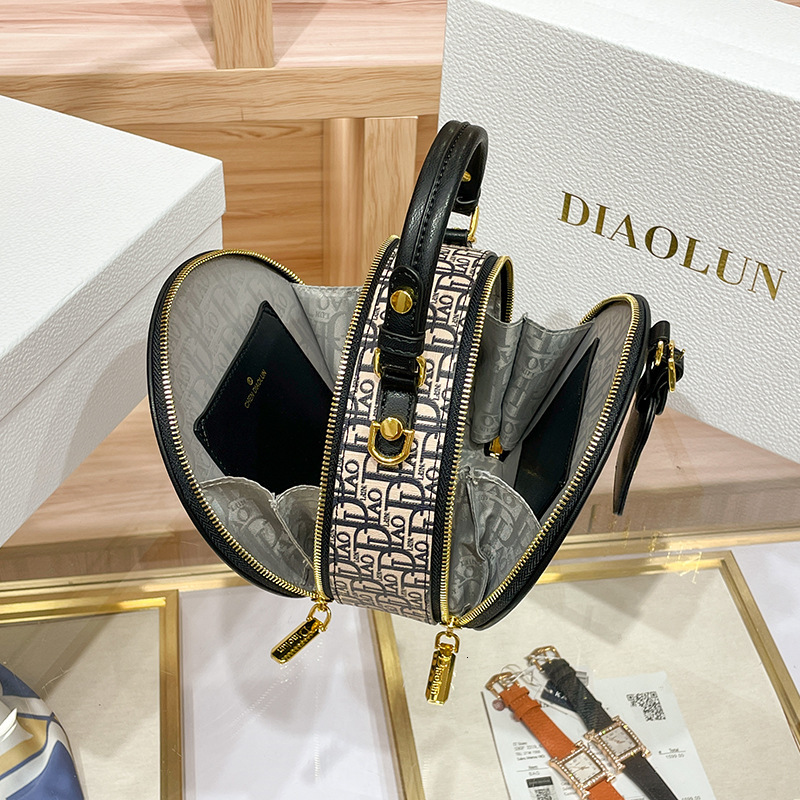 Our Brand S Product Women S New Fashionable And Trendy Brand Embroidered Small Round Bag Casual Single Shoulder Crossbody Bag Shoulder Bags