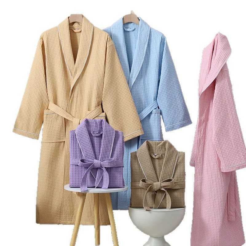 Multi Colors Cotton Mens and Womens Bathrobe Hotel Absorbent and Skin Friendly Couples Long Sleeve Home Clothing Bath Robes C251104