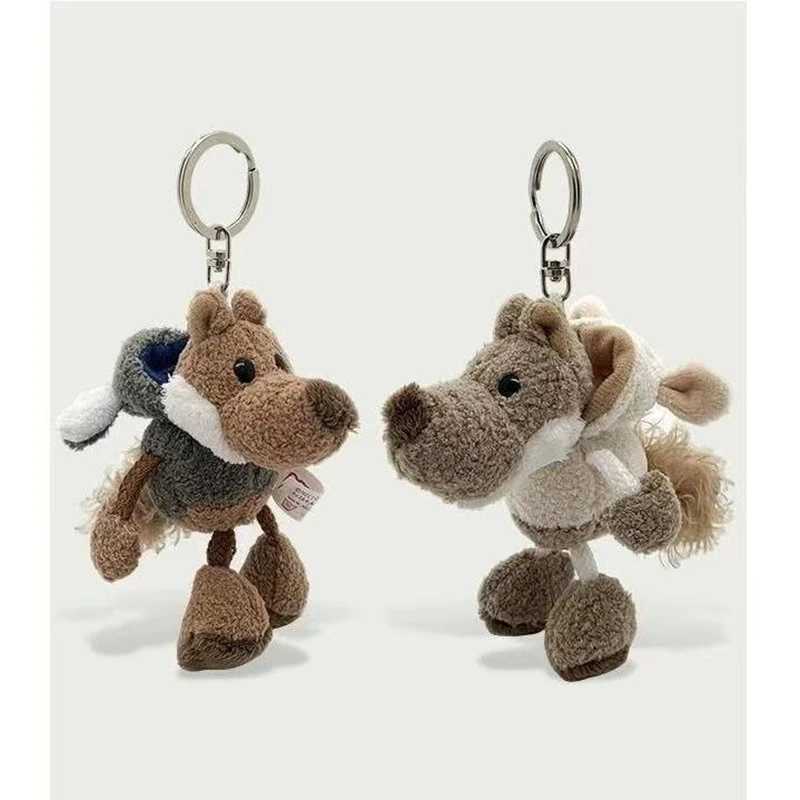 Animal Cute Ugly Wolf Doll Wearing Sheepskin Wolf Mini Pendant Keychain Plush Backpack Hanging Car Rabbi Keychain Plush Toy C251104