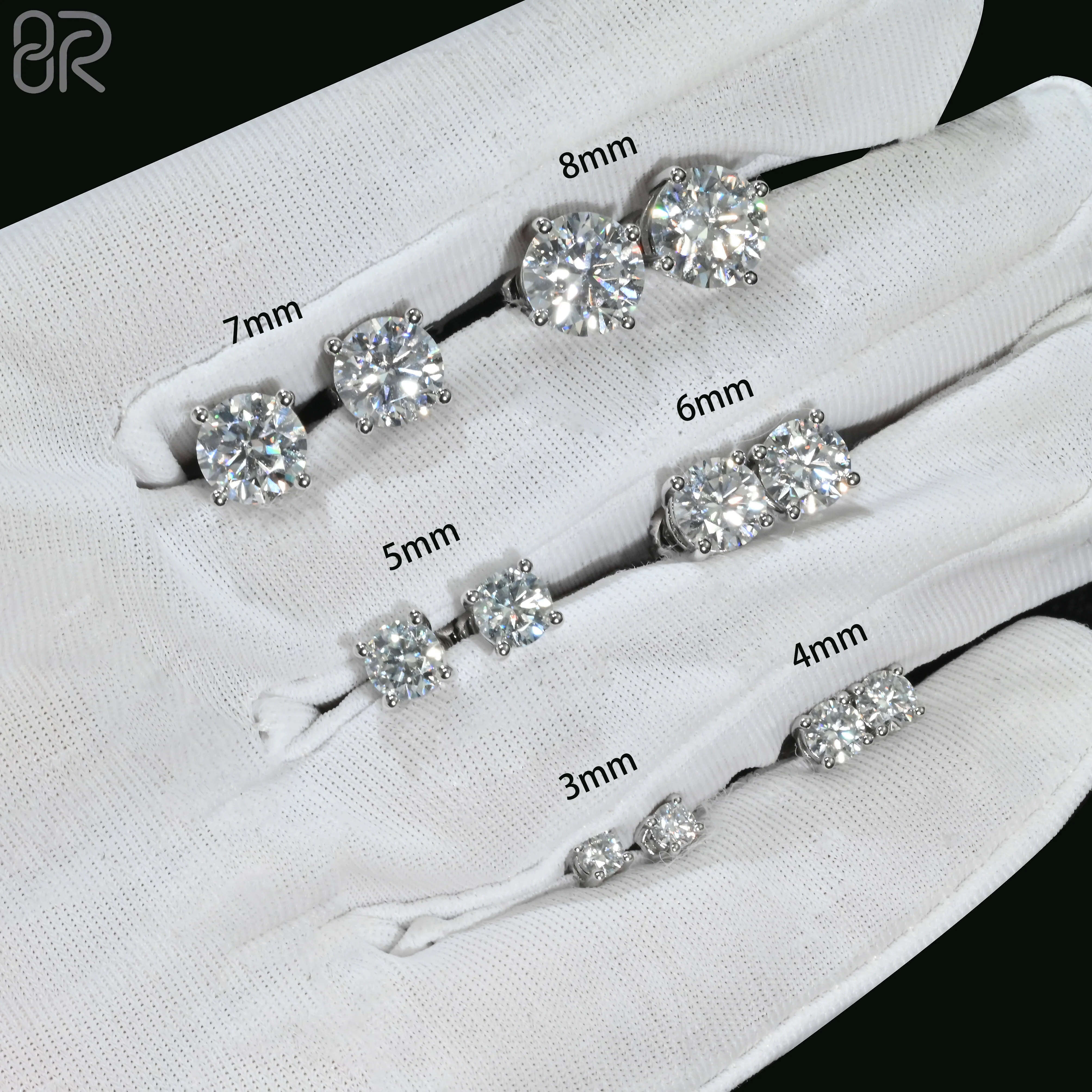 Factory Wholesale Price14K 18K Gold Earring GIA IGI Cvd HPHT Certified Asscher Cut Lab Grown Diamond Fine Jewelry Earring Women