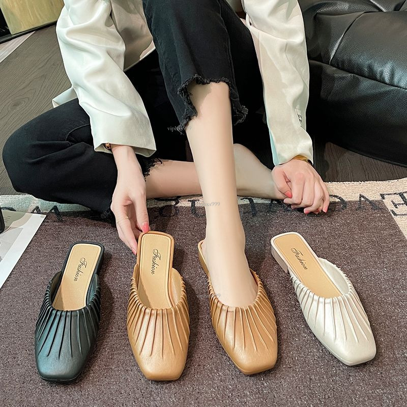 New Designer Sandals With Free Shipping Lazy Baotou Half Four Seasons Outdoorfashion Waterproof Korean Edition Internet Red Single Shoes Women's 