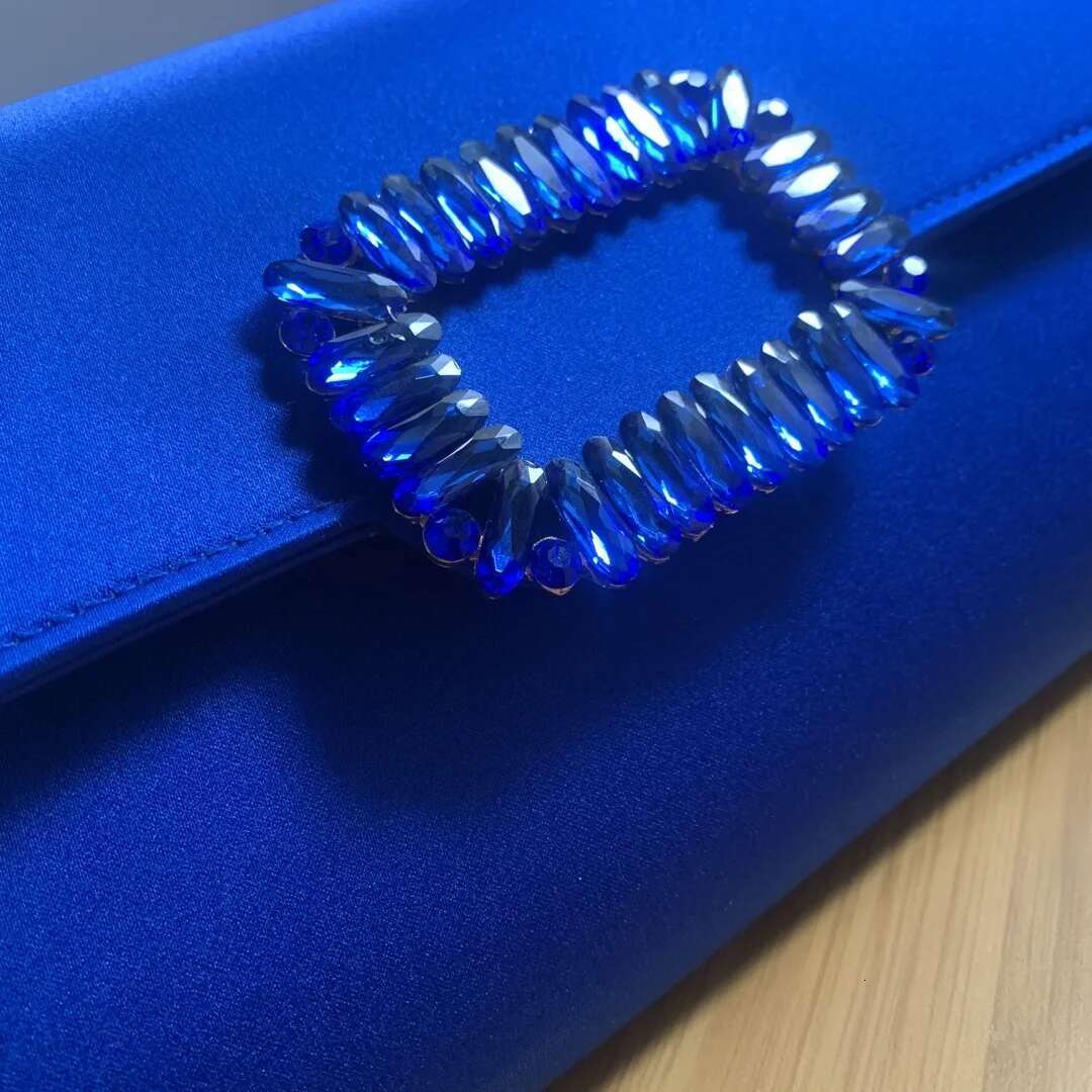 Royal Blue Handbag Rhie Pochette Femme Clutch For Women 2024 Flap Evening Party Bags Purse Clutches With Chain
