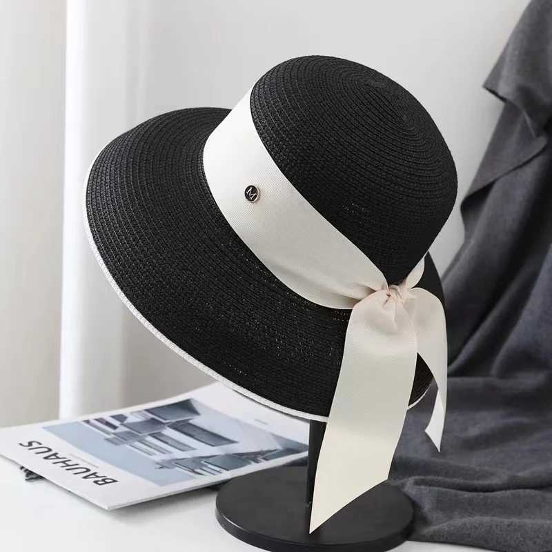 Womens sun hat beach hat elegant Hepburn style sun hat retro designer travel sun hatT250403