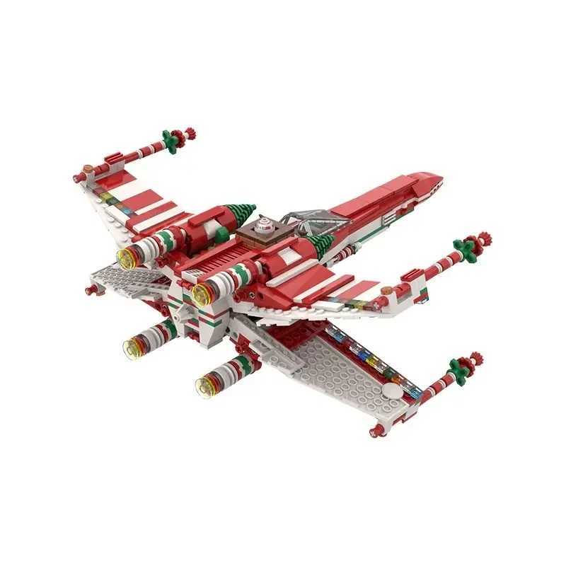 Bricklink MOC Ideas Space Wars Spaceship Wings Fighter Christmas Version 4002019 Aircraft Building Blocks Toys For Children GiftW251103