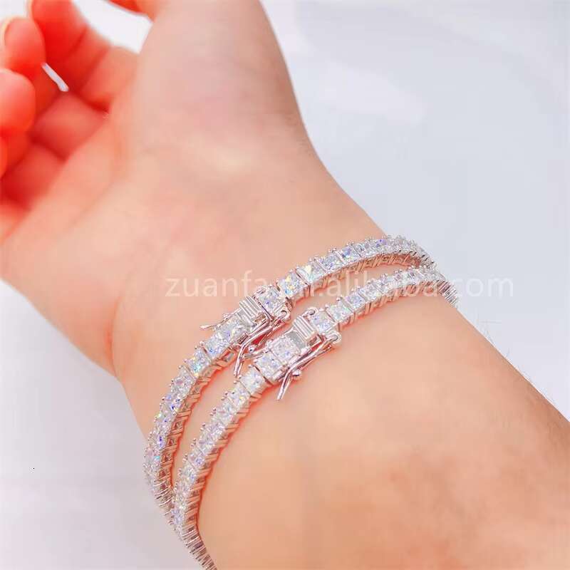 New Arrivals Instock Hip Hop Iced Out Jewelry S925 2.5mm 3mm VVS1 Moissanite Diamond Bracelets