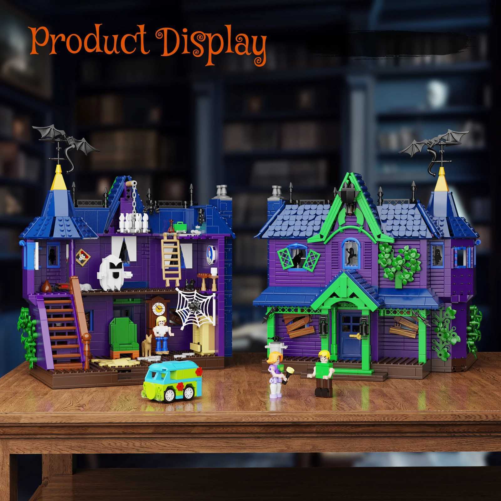 Haunted House Mystery Mansion Building Blocks Set Scoo Movie Horror Palace Scary House Model Bricks Toy Halloween Gift for Kids C260602