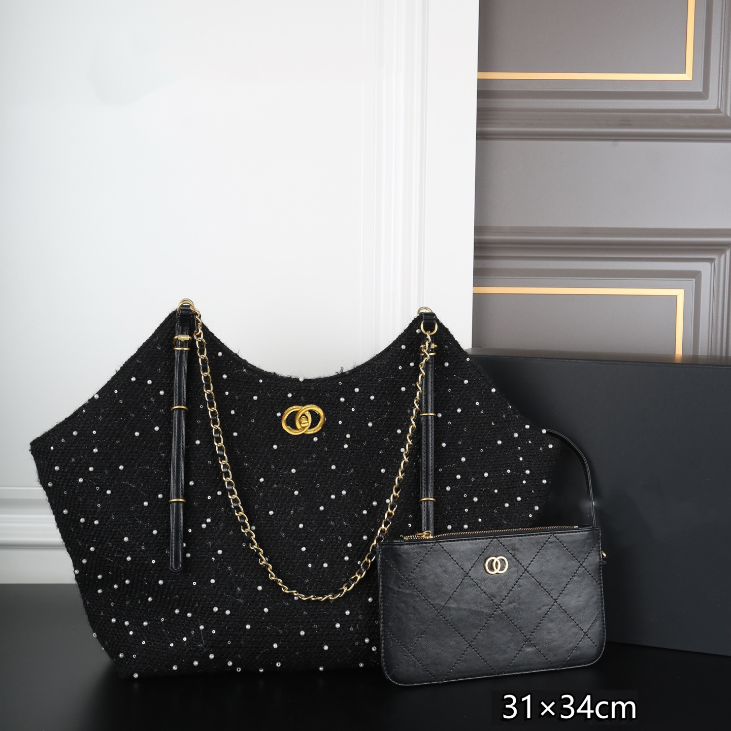 Designer Bag Handbag Mirror quality Jumbo Double Flap Bag Real Leather Caviar Lambskin Classic All Black Purse Quilted Handbag Shoulder