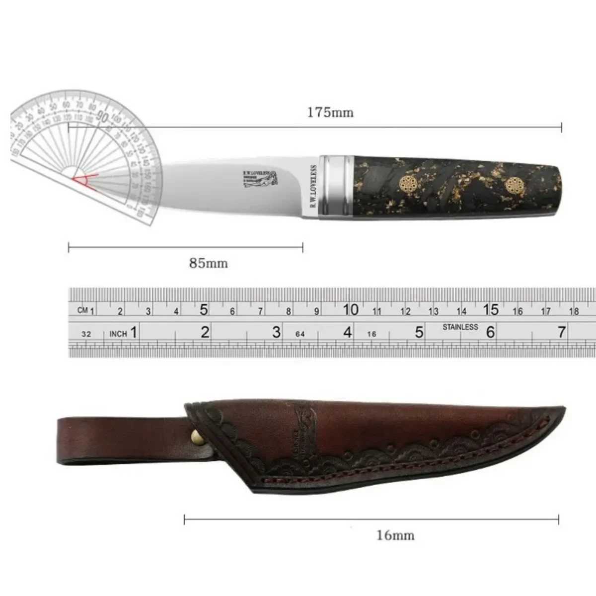 Outdoor Knife M390 High Hardness Nordic Small Straight High Gloss Mirror Harvester Knife Wilderness Survival Knife Fruit KnifeT250402