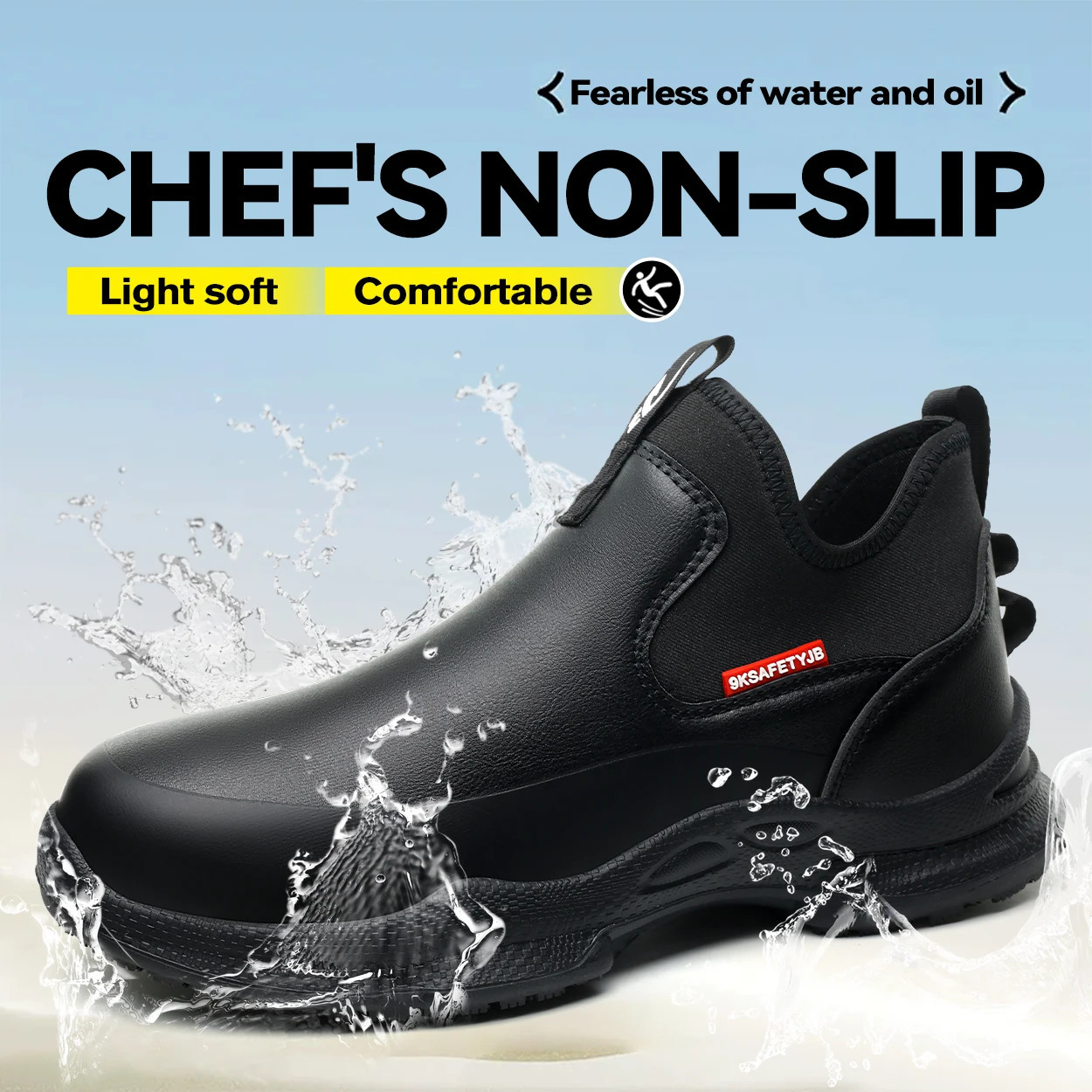 Mens Chef Work Shoes Non-Slip Oil-Resistant Kitchen Footwear Comfortable Restaurant Safety Shoes Waterproof Kitchen Shoes 251104