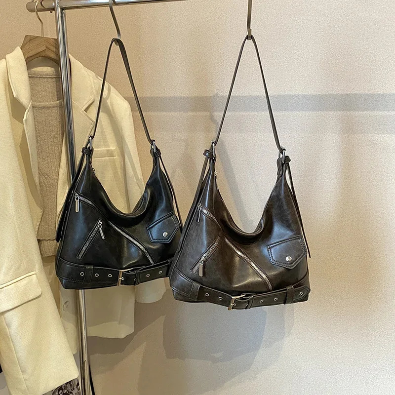 LEFTSIDE PU Leather Retro Belt Cross Body Bag Trend Y2K Handbag Womens Travel Shoulder Bag 250402