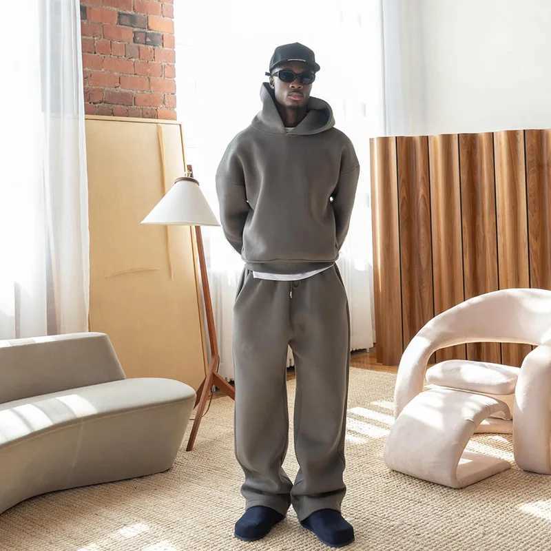 Mens New Sportswear Set Trendy 2Piece Hoodie Pants for Outdoor Basketball J251104