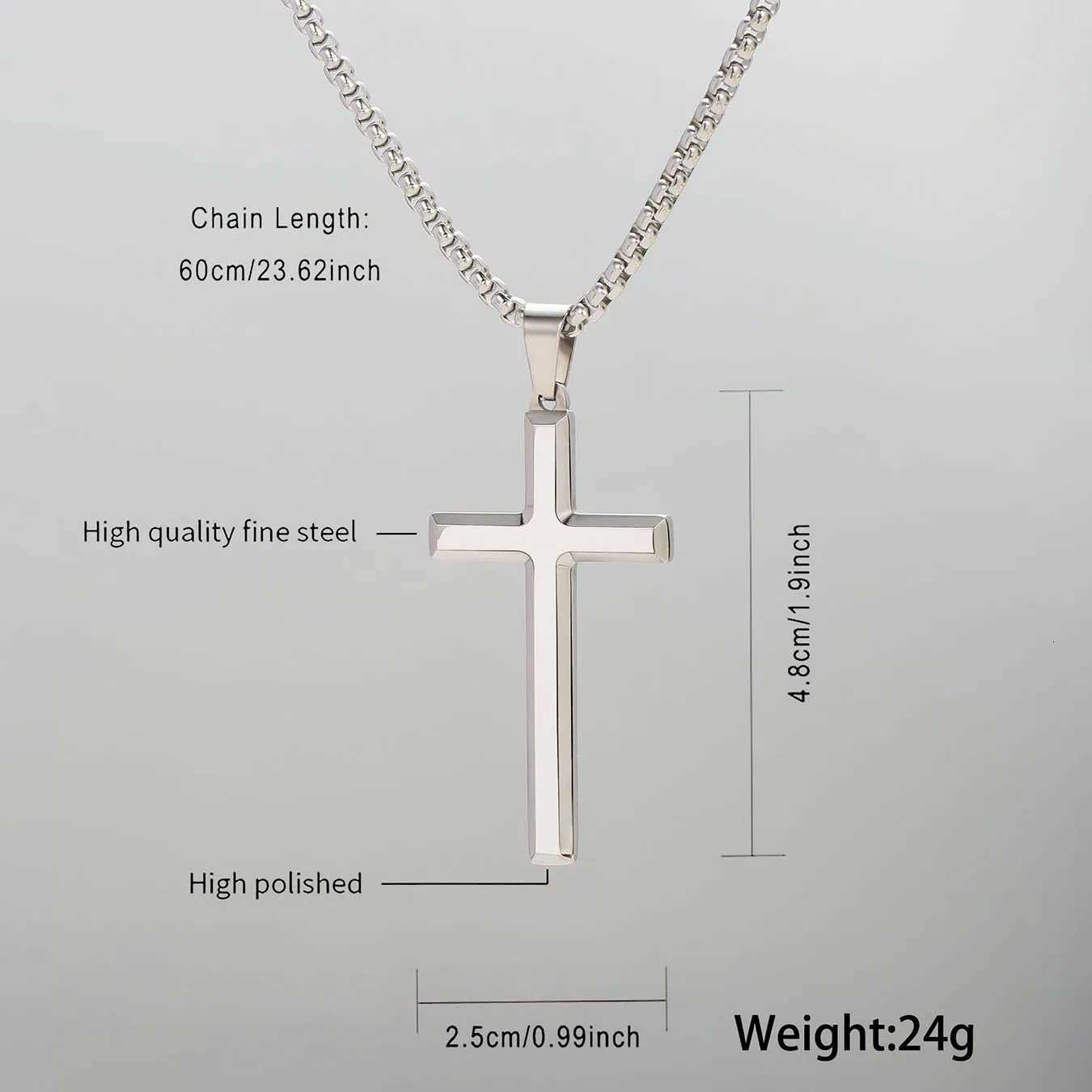 Collier Homme Spiritual Male Minimalism Stainless Steel Necklace Mans Jesus Cross Necklace for Man Collar HombreXJ251104