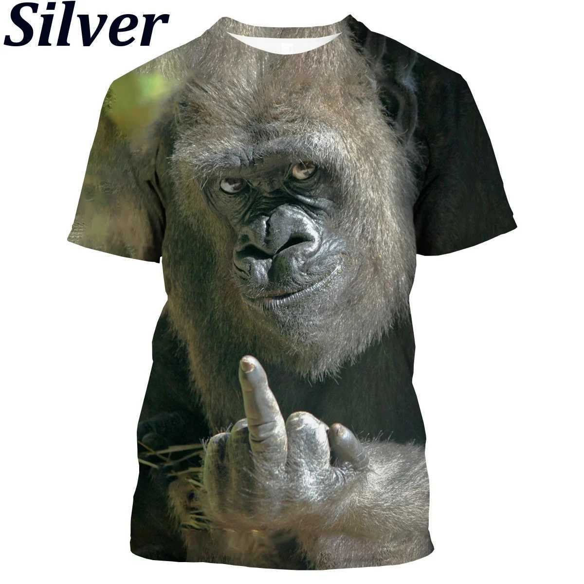 New fashion imitates gorillas interesting monkeys 3D printed T-shirts for men and women summer casual short sleeved animal tops W250403