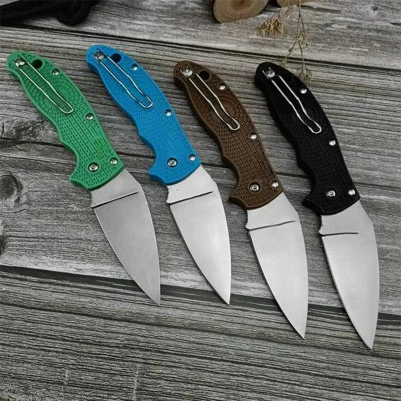 C101 Pocket Folding Knife Outdoor Hunting Tool Survival Multi functional Tactical Outdoor Knife Nylon Fiber Optic Handle EDC KnifeT250402