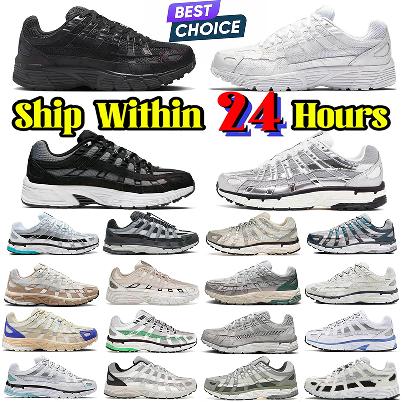 P6000 designer shoes mens running shoes Triple Black White Khaki Wolf Metallic Racer Blue Womens Outdoor Sports Trainers Casual mens shoes sneakers